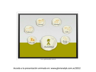 Acceda a la presentación animada en: www.gloriaradyk.com.ar/2012
 