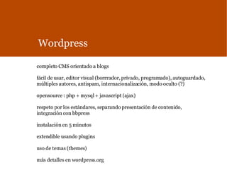 Implementando blogs usando Wordpress