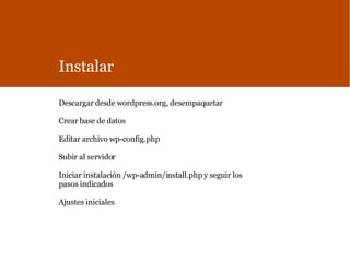 Implementando blogs usando Wordpress