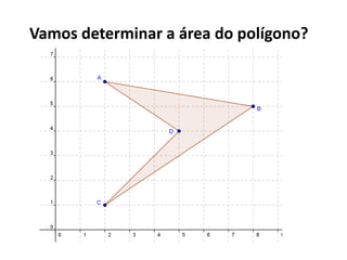 Vamos determinar a área do polígono?
 