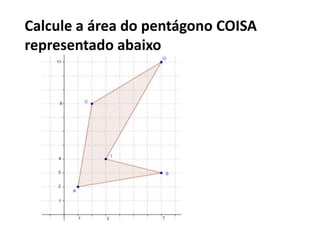 Calcule a área do pentágono COISA
representado abaixo
 