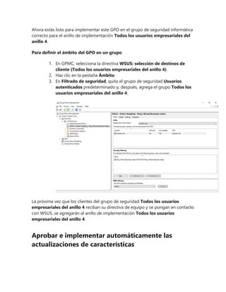 Implementar windows de cliente con windows server update services | PDF