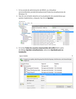 Implementar windows de cliente con windows server update services | PDF