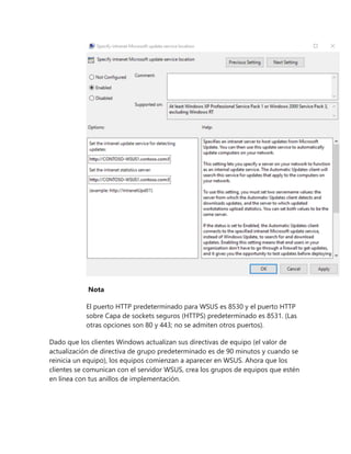 Implementar windows de cliente con windows server update services | PDF