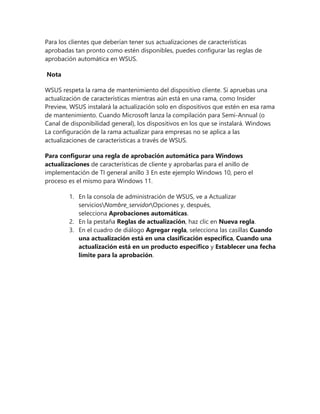 Implementar windows de cliente con windows server update services | PDF
