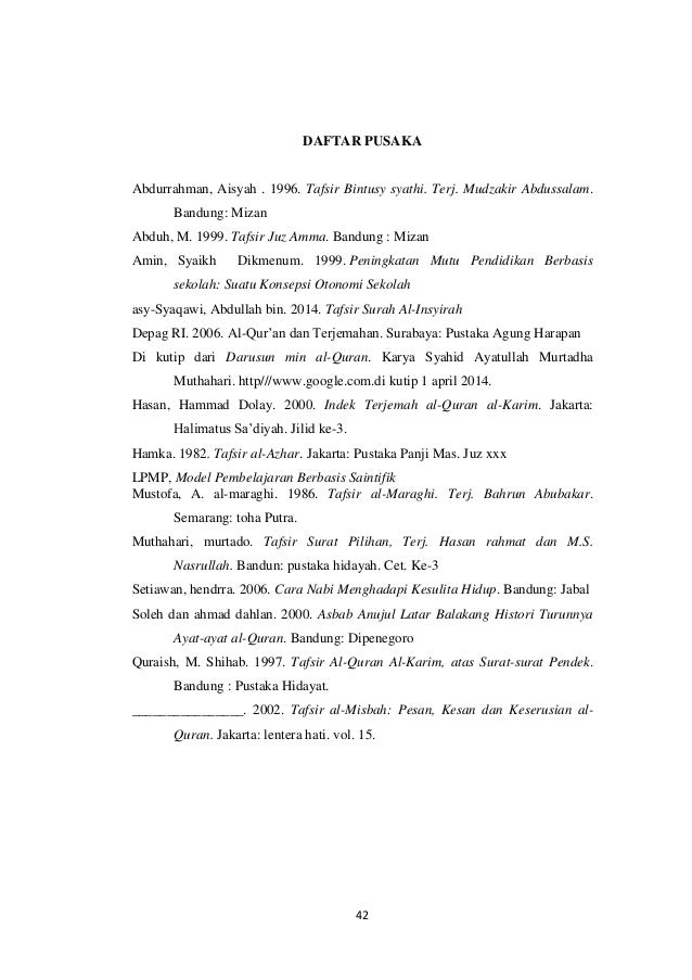 Implementasi al insyiroh dalam kurikulum 2013