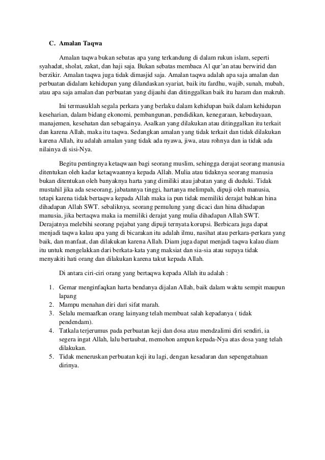 Makalah Implementasi iman dan taqwa dalam kehidupan modern