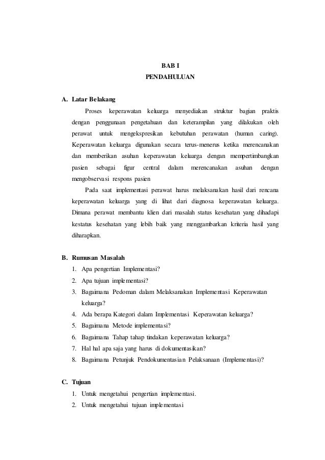 Implementasi Keperawatan Keluarga