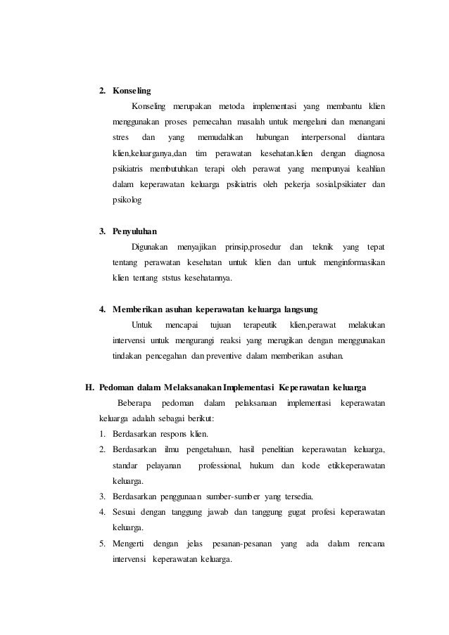 Implementasi keperawatan keluarga