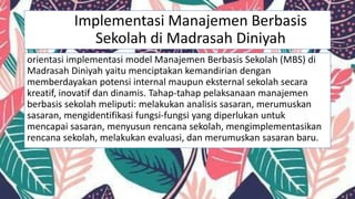 Implementasi manajemen berbasis sekolah di madrasah diniyah ppt madin ...