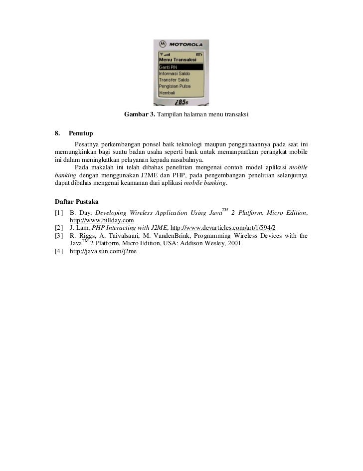 Implementasi Mobile Banking dengan PHP dan J2ME