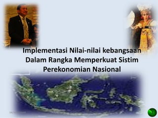 Implementasi Nilai‐nilai kebangsaan 
Dalam Rangka Memperkuat Sistim 
Perekonomian Nasional

DR/Yani/UNAIR

1

 