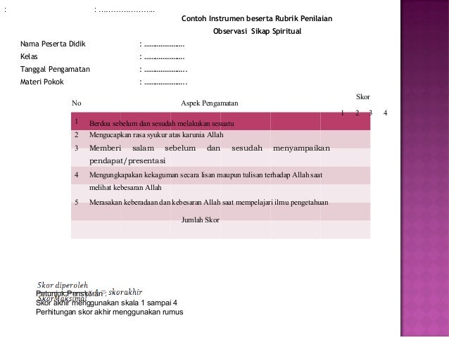 Implementasi penilaian kurtilas 2015