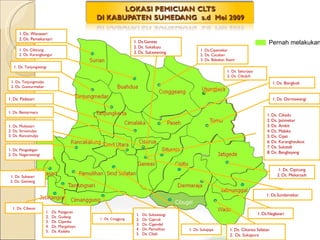 Pernah melakukan  Ds. Cibeusi Ds. Pasigaran Ds. Gudang Ds. Cijambu Ds. Margahayu Ds. Kadaka Ds. Sukawangi Ds. Cijeruk Ds. Cigendel Ds. Pamulihan Ds. CItali Ds. Sukasari Ds. Genteng Ds. Pangadegan Ds. Nagarawangi Ds. Cimggung Ds. Sukajaya Ds. Mulyasari Ds. Sirnamulya Ds. Rancamulya Ds. Cikareo Selatan Ds. Sukapura Ds.Neglasari Ds.Sundamekar Ds.Cipamekar Ds. Cacaban Ds. Babakan Asem Ds. Cipicung Ds. Mekarasih Ds. Cikadu Ds. Jatimekar Ds. Ambit Ds. Malaka Ds. Cijati Ds. Karangheuleut Ds. Sukatali Ds. Bangbayang Ds. Darmawangi Ds. Bantarmara Ds. Padasari Ds. Tanjungmulya Ds. Gunturmekar Ds. Tanjungwangi Ds. Cibitung Ds. Karangbungur Ds. Wanasari Ds. Pamekarsari Ds. Bongkok Ds. Sakurjaya Ds. Cibuluh Ds.Ganeas Ds. Sukaluyu Ds. Sukawening 