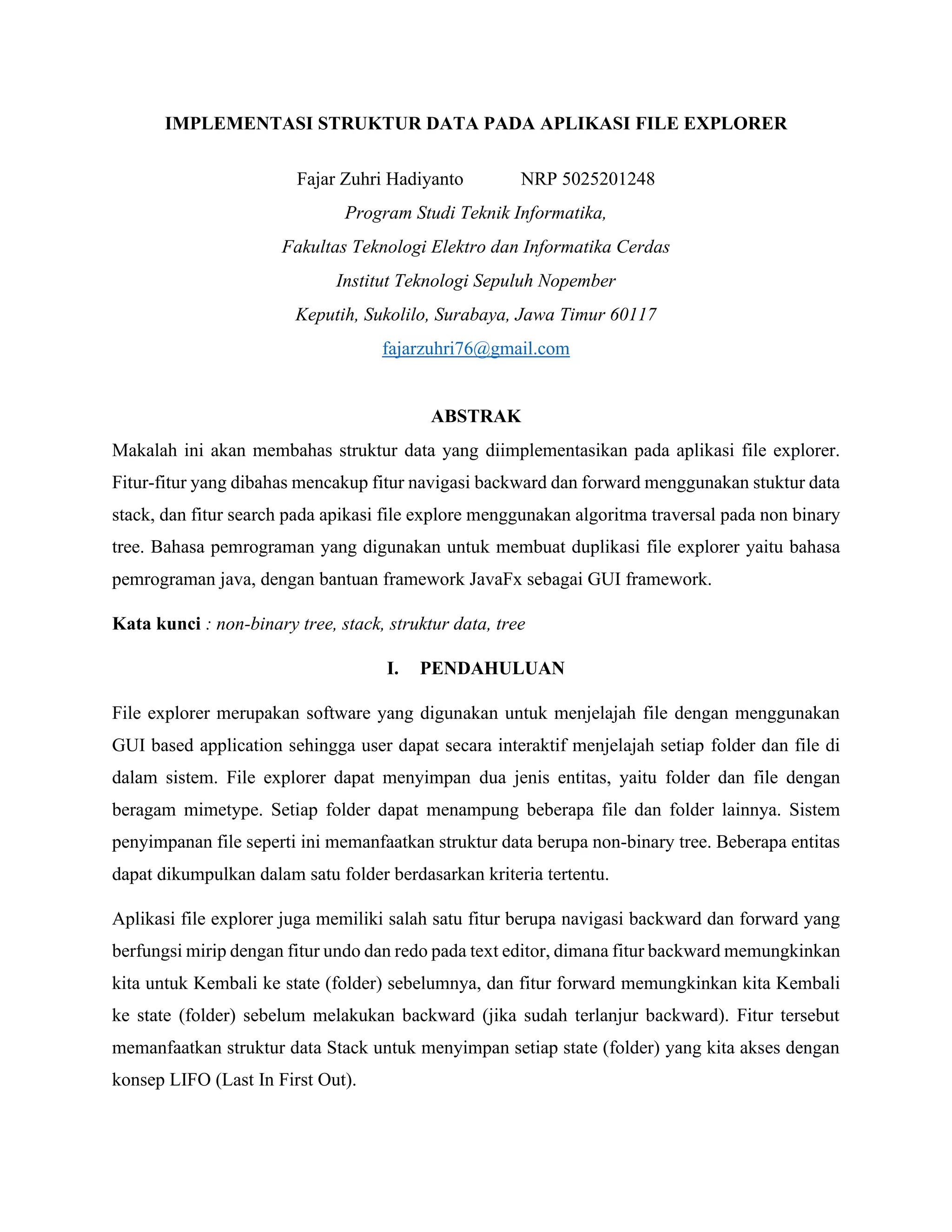 Implementasi struktur data pada aplikasi file explorer | PDF