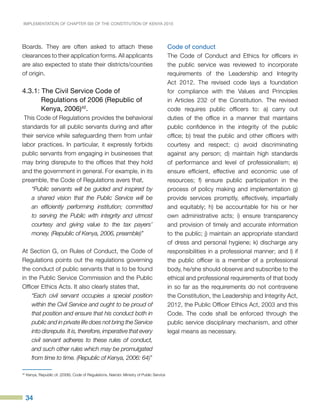 Implementation of Chapter Six of the Constitution of Kenya 2010 | PDF