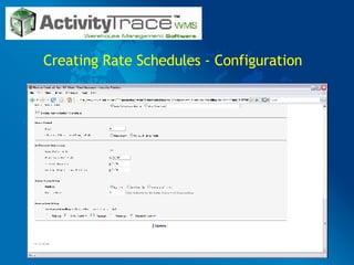 Creating Rate Schedules - Configuration 