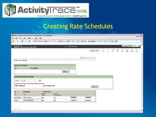 Creating Rate Schedules 