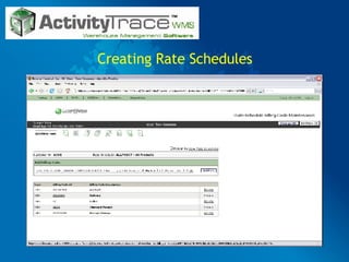 Creating Rate Schedules 