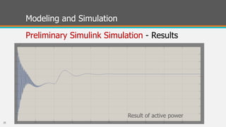 Modeling and Simulation
28
Preliminary Simulink Simulation - Results
Result of active power
 