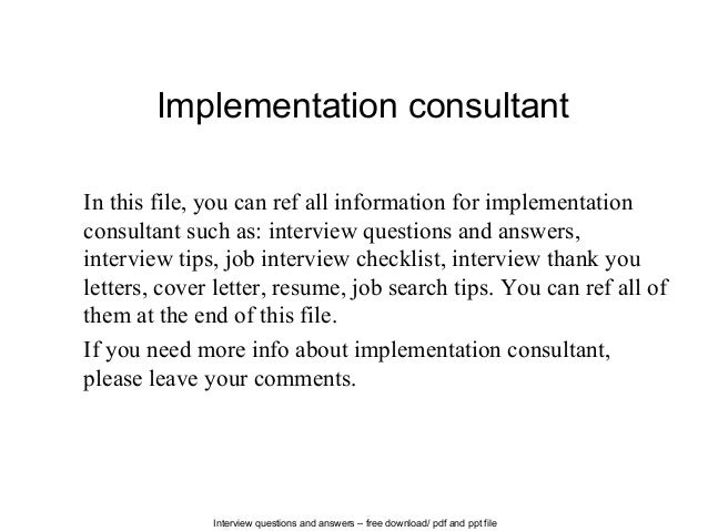 implementation consultant implementation consultant