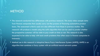 Implementation of Adaptive Neuro-Fuzzy Inference System (ANFIS ...