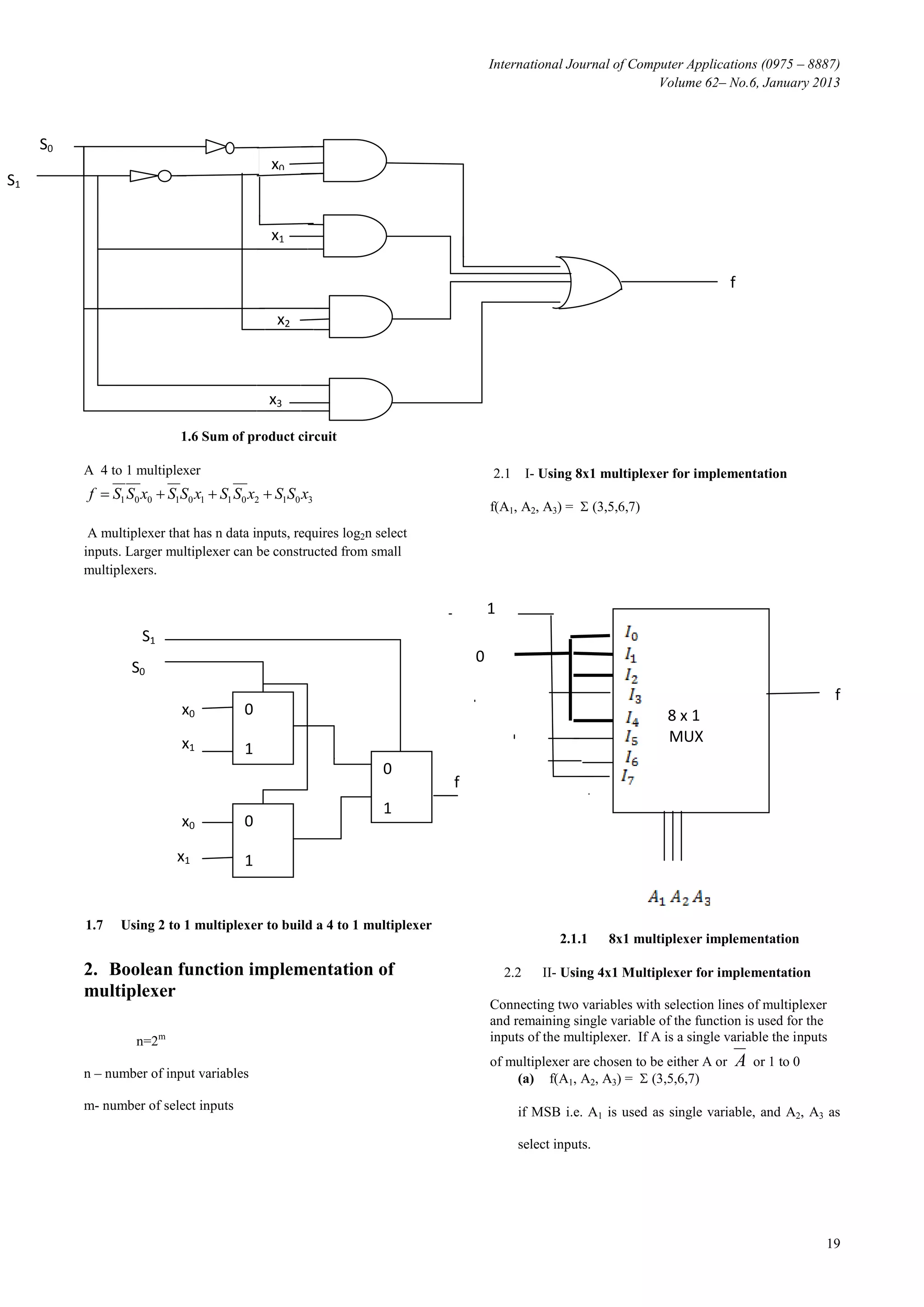 Implementation of boolean function through1 multiplexer | PDF | Free ...