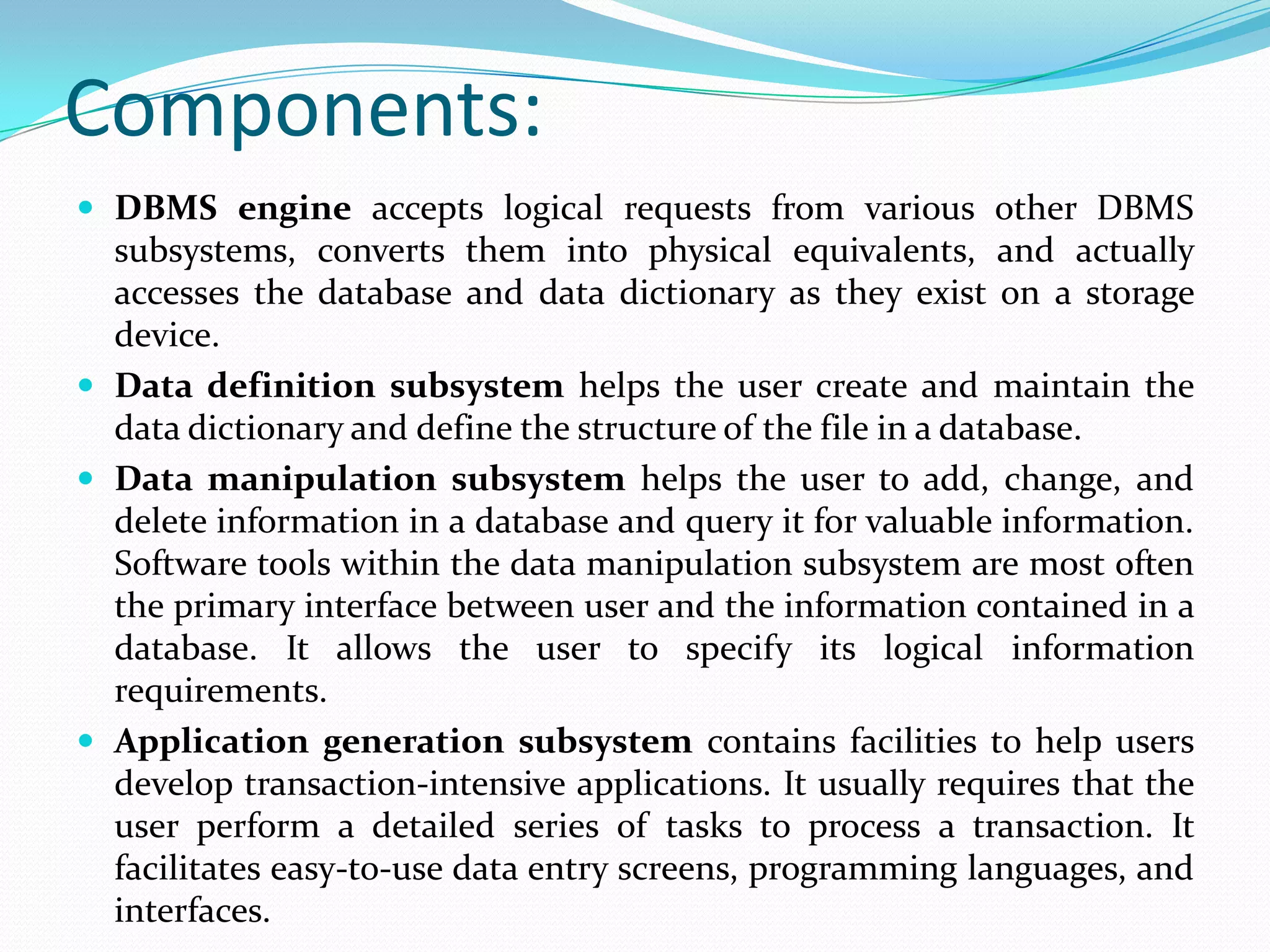 Implementation of dbms | PPTX | Databases | Computer Software and ...