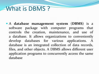 Implementation of dbms | PPTX
