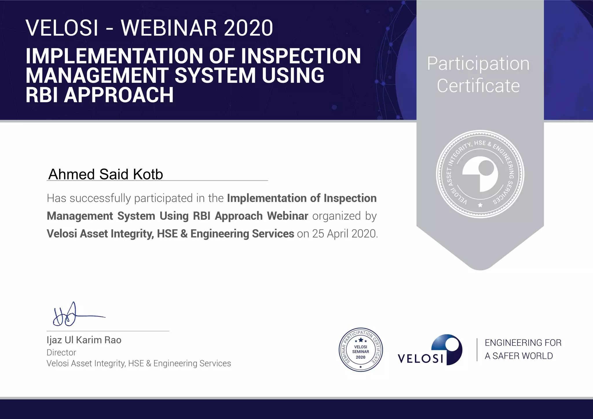 Certificate of Completion