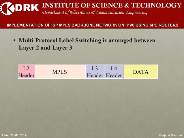 Implementation of isp mpls backbone network on i pv6 using 6 pe route…