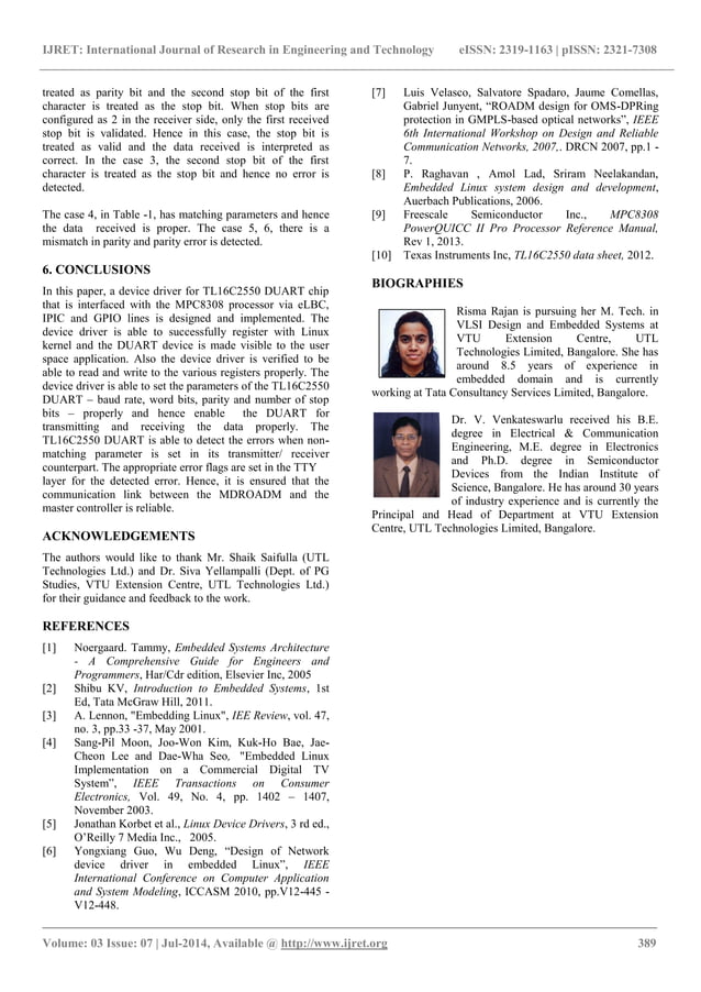 Implementation of linux based uart device driver pdf
