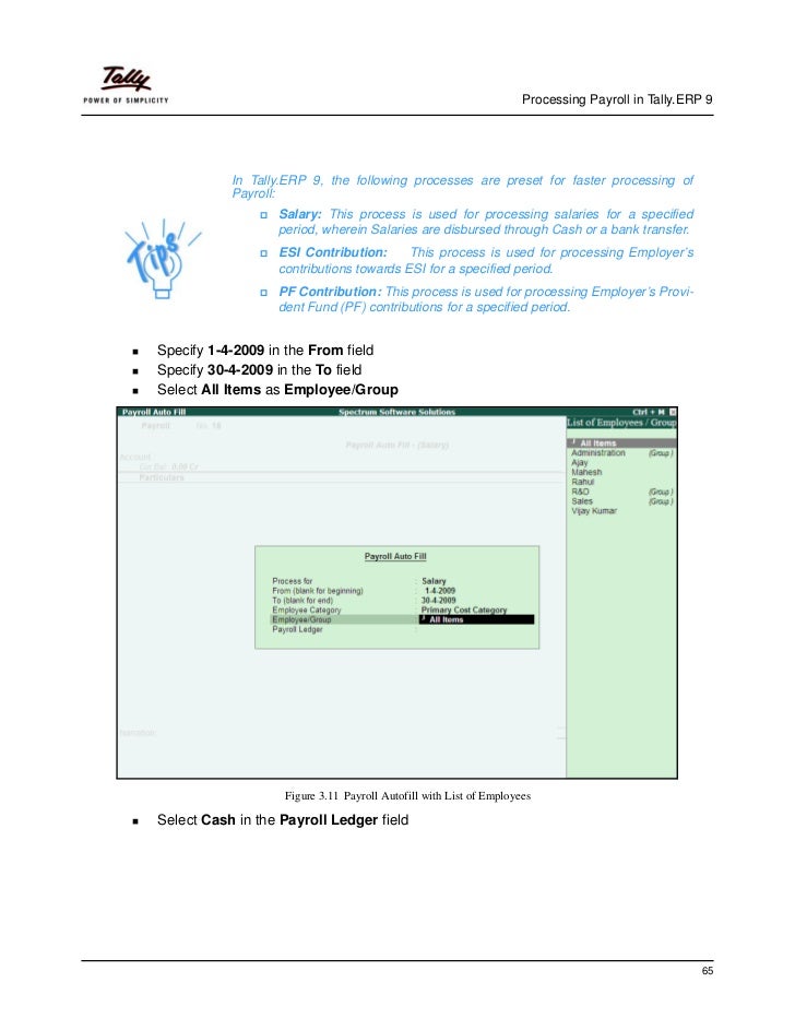 Payroll In Tally Erp 9