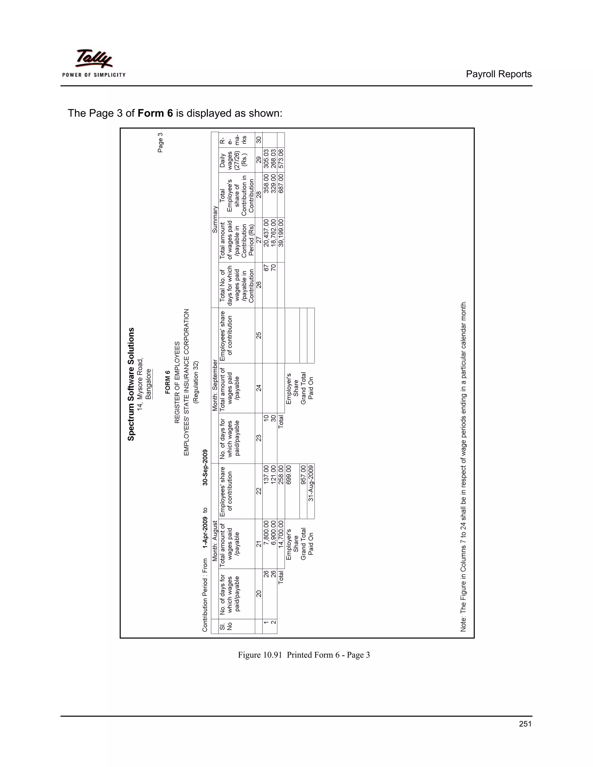 Payroll Reports



The Page 3 of Form 6 is displayed as shown:




                                  Figure 10.91 Printed Form 6 - Page 3




                                                                                     251
 