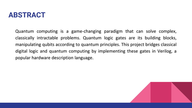 Implementation Of Quantum Logic Gates 1 Pptx