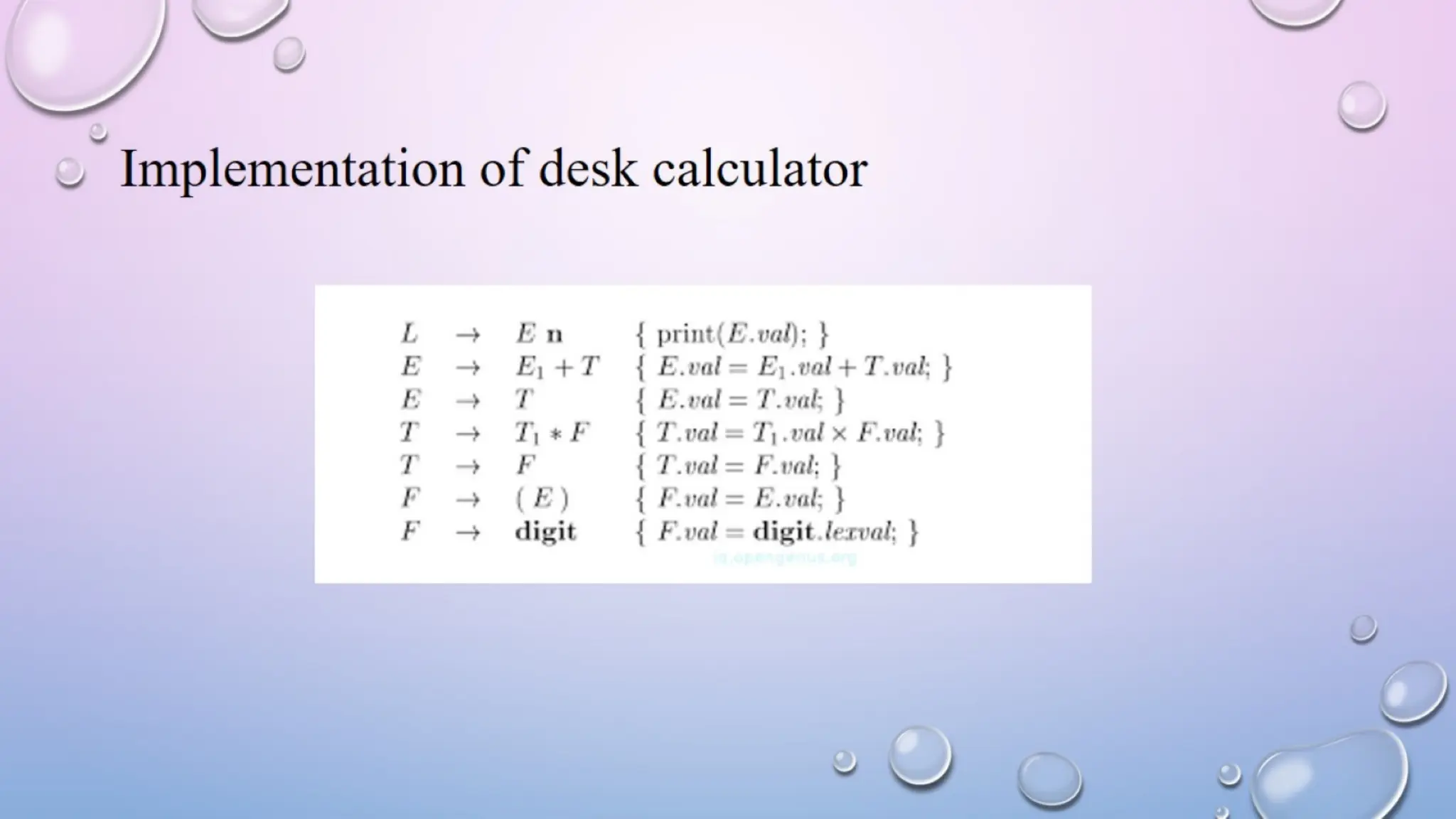 Implementation of desk calculator
 