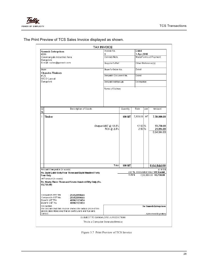 Implementation of tcs in tally erp 9 Tally Implementation Services