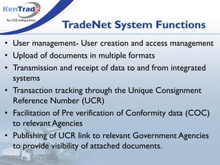 Unique Consignment Reference Implementation of the Kenya National Single Window System_KENTRADE ...