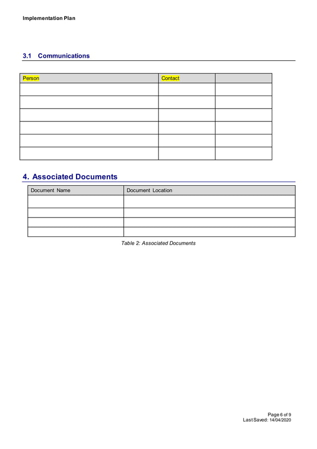 Implementation plan template | PDF