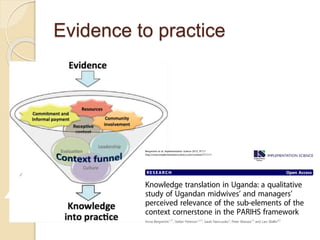 Evidence to practice
 