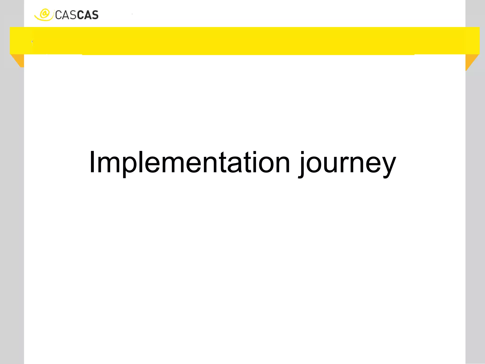 Klik om de stijl te bewerken
Implementation journey
 