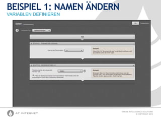BEISPIEL 1: NAMEN ÄNDERN
VARIABLEN DEFINIEREN

ONLINE INTELLIGENCE SOLUTIONS
© COPYRIGHT 2012

 