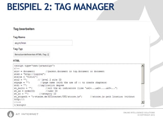 BEISPIEL 2: TAG MANAGER

ONLINE INTELLIGENCE SOLUTIONS
© COPYRIGHT 2012

 