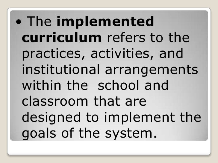 Implemented curriculum vs achieved curriculum