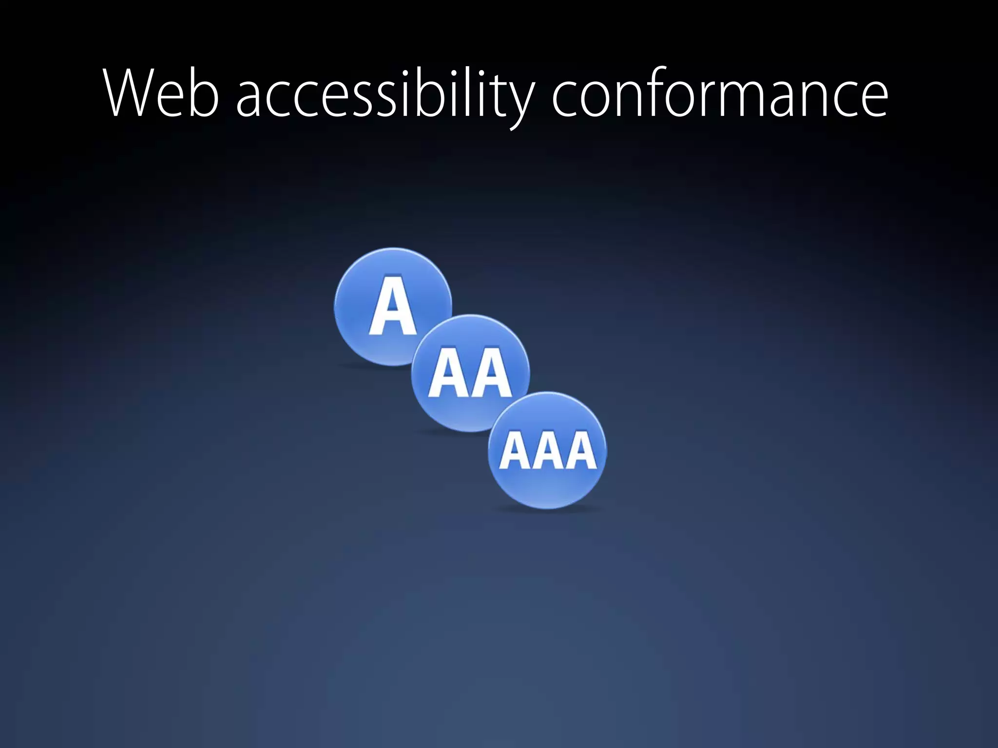 Web accessibility conformance