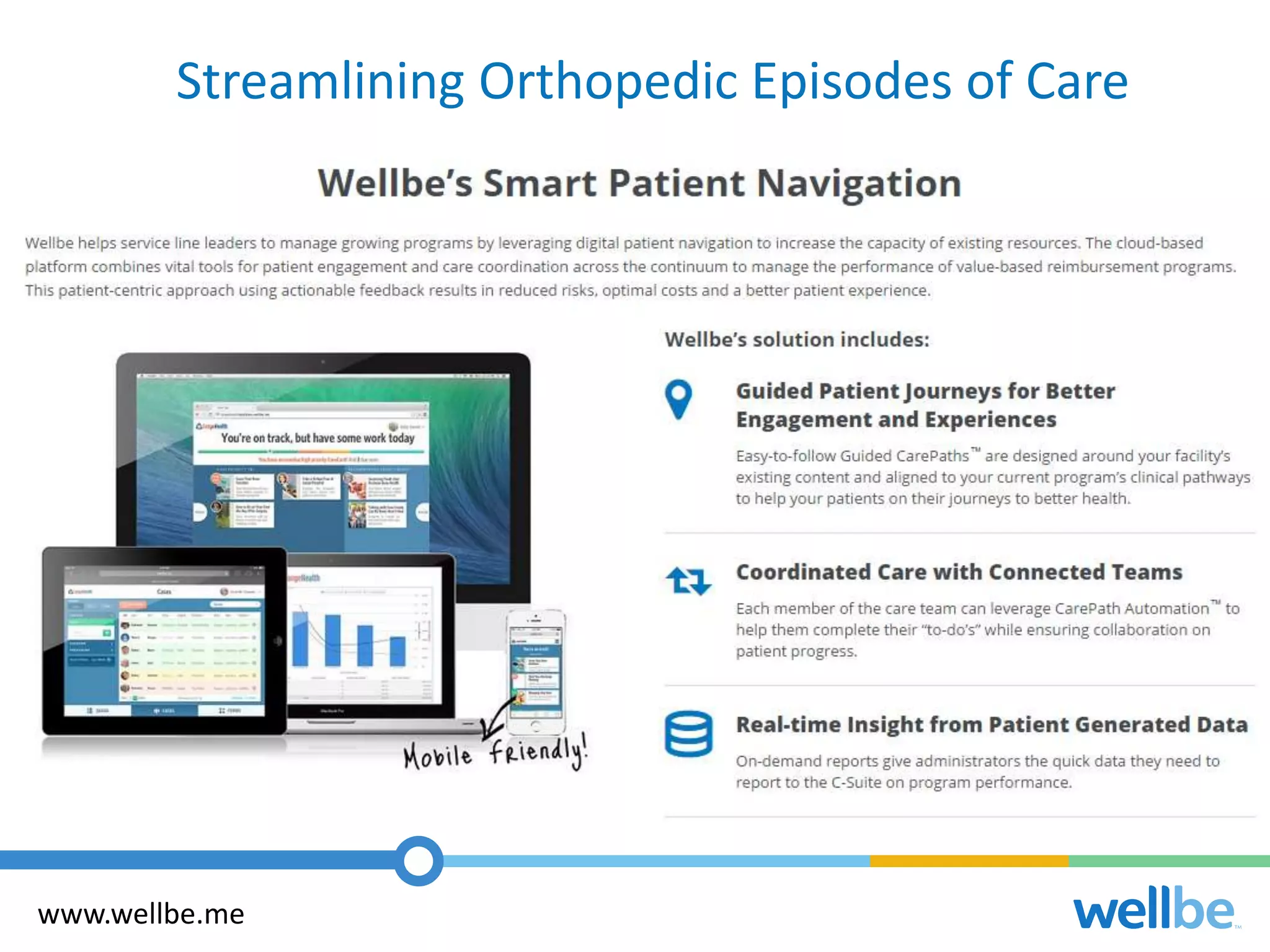 91
Streamlining Orthopedic Episodes of Care
www.wellbe.me
 