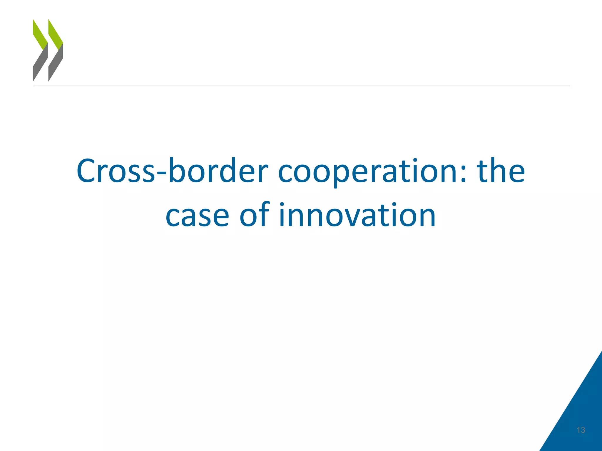 13
Cross-border cooperation: the
case of innovation
 