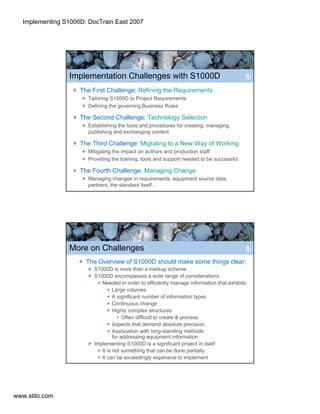 Implementing S1000D in the Real World