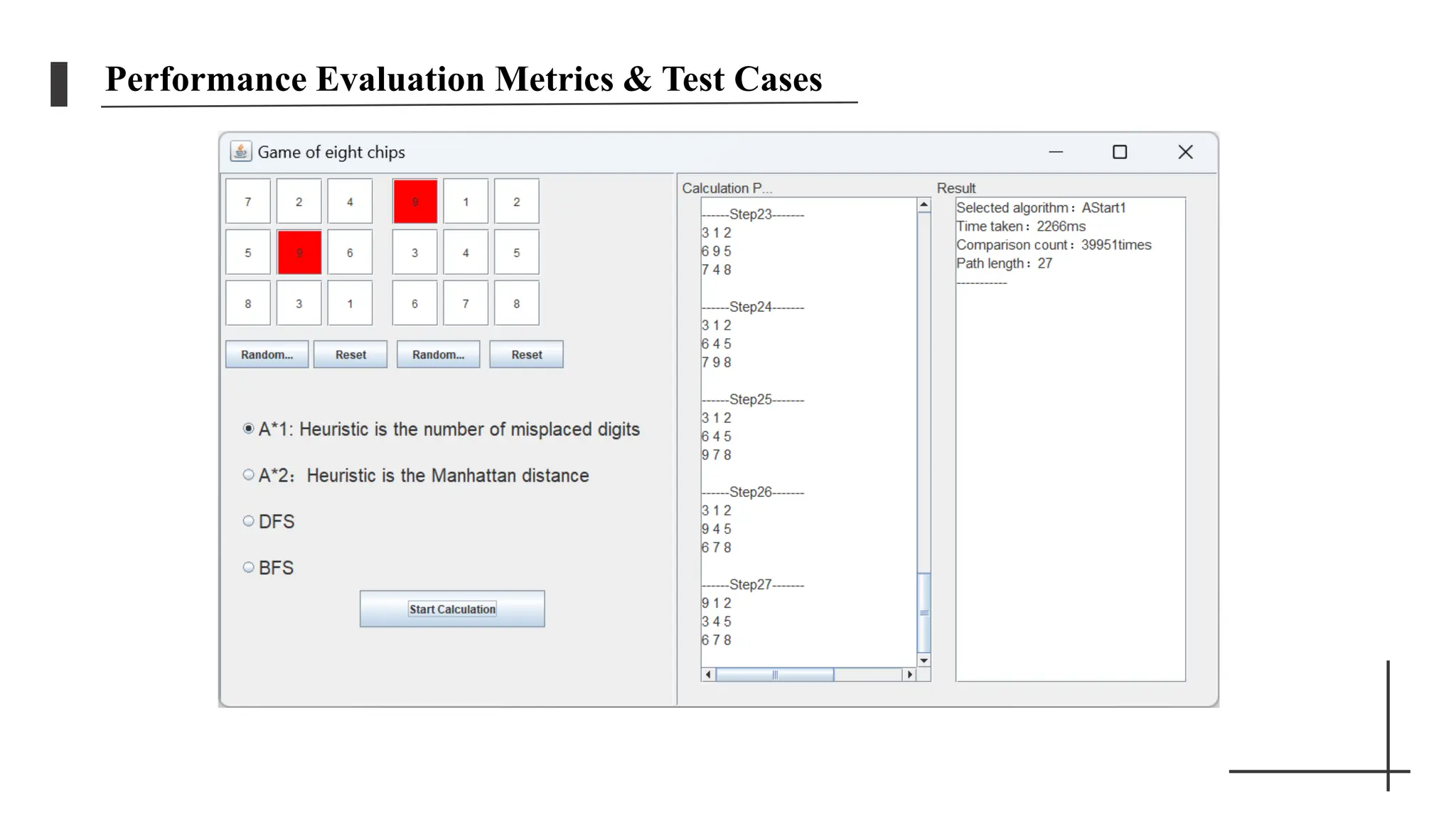 Performance Evaluation Metrics & Test Cases
 