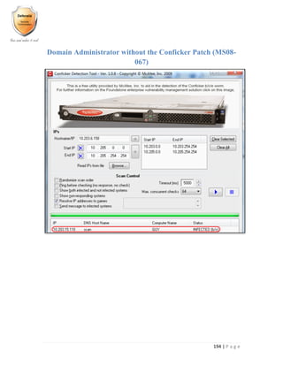 194 | P a g e
Domain Administrator without the Conficker Patch (MS08-
067)
 